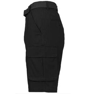 Blu Rock Men’s Cotton Flex Stretch Cargo Shorts With Belt Black Size 30